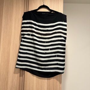 All Saints Striped Silk Sleeveless Blouse - Size 6